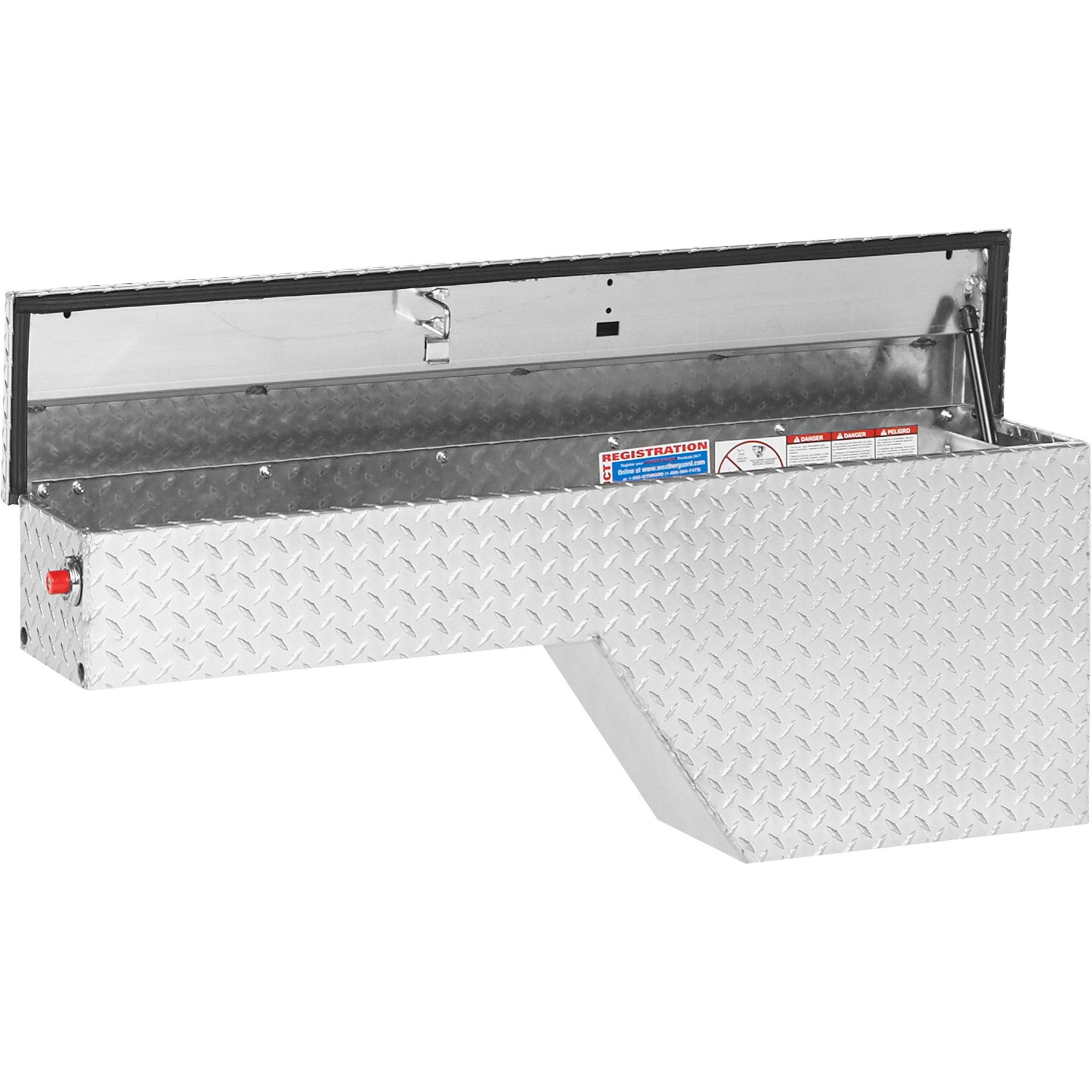 Weather Guard Extra-Wide Wheel Well Truck Tool Box — Aluminum, Diamond Plate, Driver's Side, 46.75in. x 18.13in. x 13.88in., Model# 170-0-01